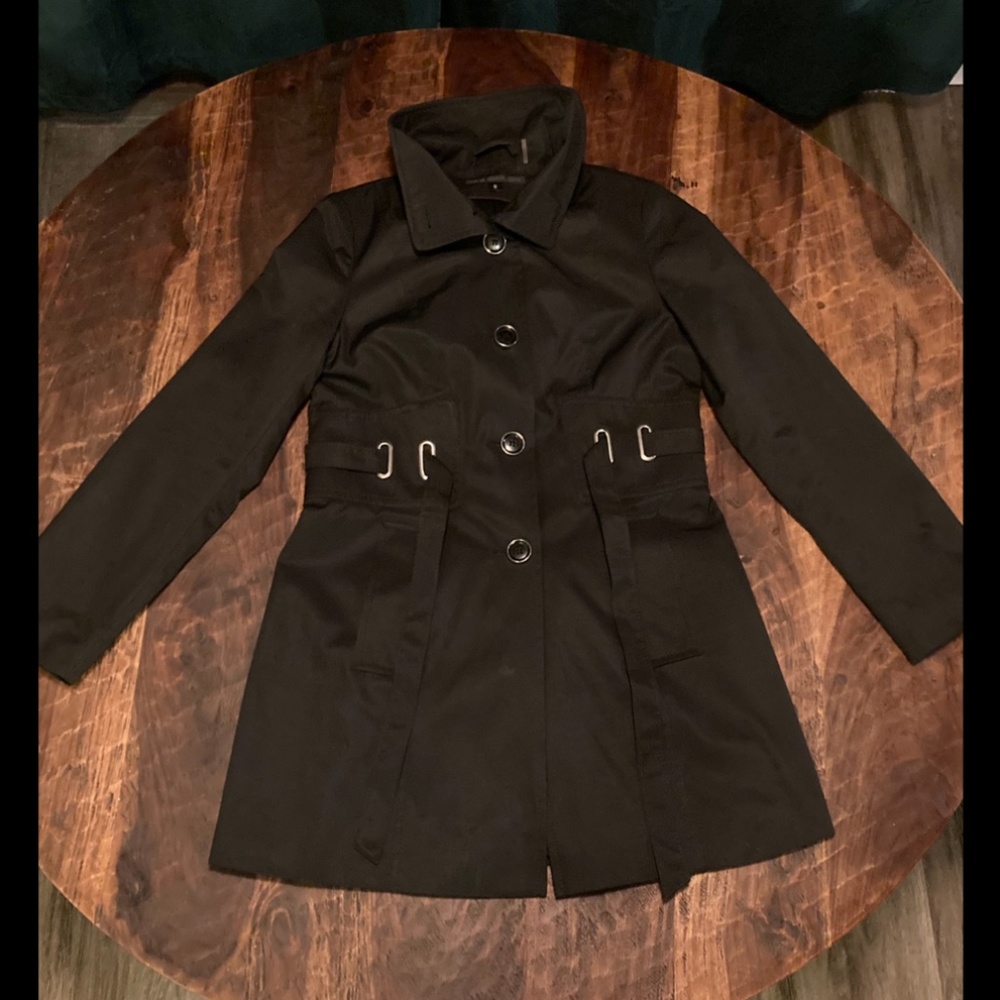 Via Spiga Black Tench Coat